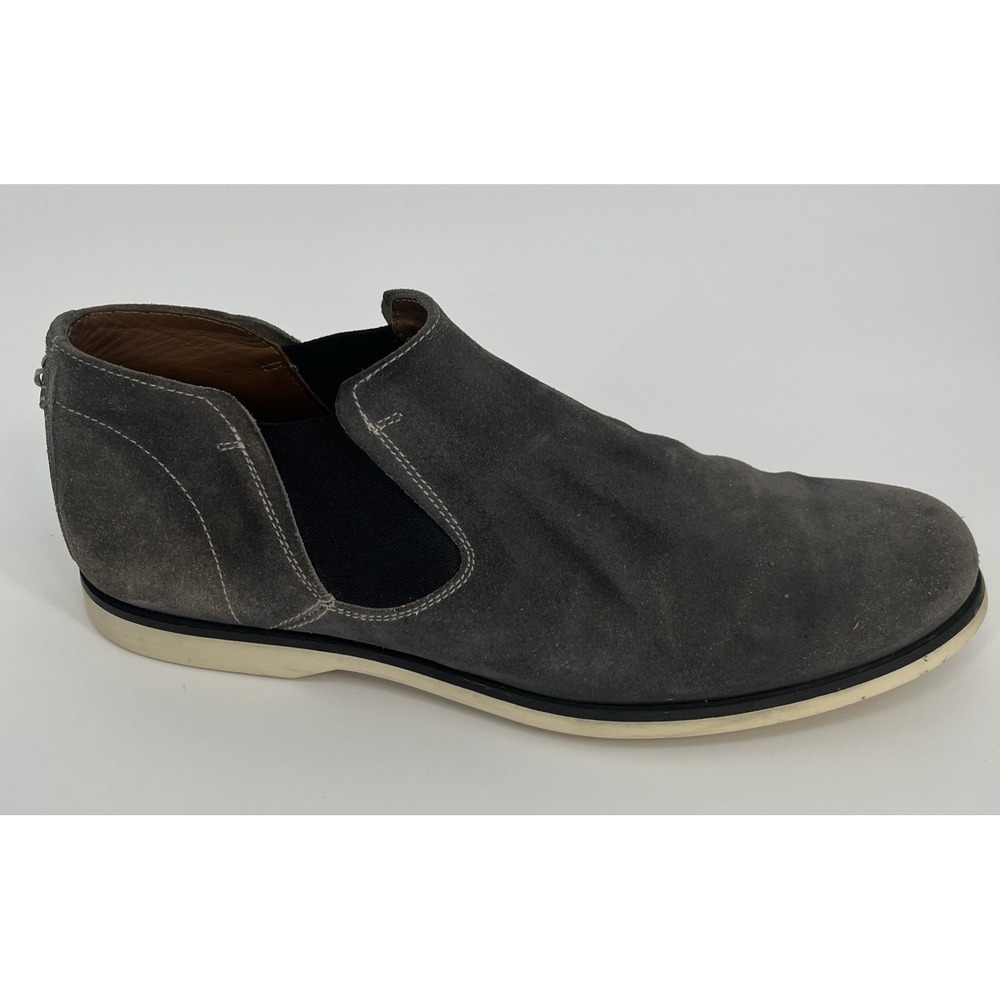 John Varvatos‎ Men's Coal Gray Suede Low Chelsea Boot Made In Italy Size 8.5